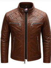 Austin Leather Brown Jacket - Men Leather Jacket Brown