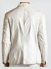 Adan White Leather Blazer – Men's Premium White Leather Jacket