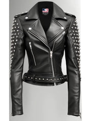 Anastasia Black Biker Women Leather Jacket