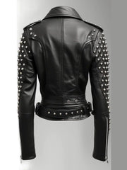Anastasia Black Biker Women Leather Jacket