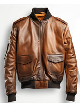 Aviator G1 Distressed Men's Bomber Vintage Leather Jacket – Distressed Brown