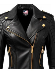 Black Leather Jacket for Women – Biker Leather Jacket
