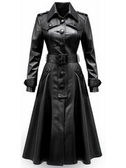 Black Leather Trench Coat – Timeless Style & Modern Elegance