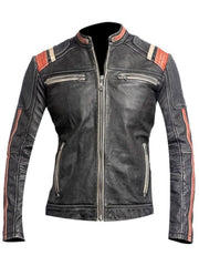 Cafe Racer Retro Women Leather Jacket