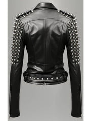Daphne Black Women Biker Leather Jacket