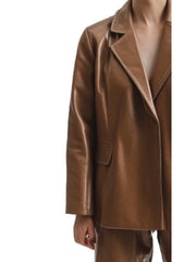 Delilah Leather Brown Jacket - Women Leather Jacket Brown