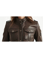 Elsie Leather Brown Jacket – Women's Classic Leather Outerwear