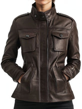 Evelyn Leather Brown Jacket – Women's Leather Jacket in Brown