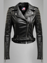 Gemma Black Biker Leather Jacket