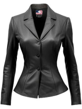 Giselle Black Women Leather Jacket Blazer