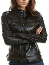 Isabella Women's Black Leather Jacket