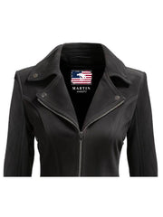 Ixchel Black Women Suede Leather Jacket