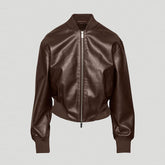 Brown Womens B3 Sheepskin Shearling Aviator Motorbike Leather Jacket