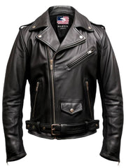 Men's Black Biker Genuine Leather Jacket – Biker Jacket Black
