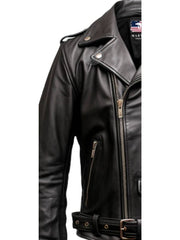 Men's Black Biker Genuine Leather Jacket – Biker Jacket Black