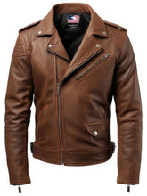 Men's Brown Biker Leather Jacket – Brown Moto Jacket