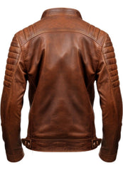 Men's Brown Leather Biker Jacket – Genuine Leather Jacket