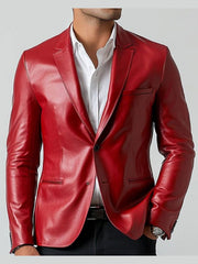 Adan White Leather Blazer – Men's Premium White Leather Jacket