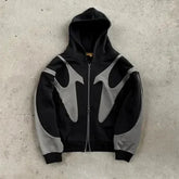 American Retro Letter Printed Devil Pattern Hoodie Y2k Harajuku Casual Couple Zipper Hoodies Sweatshirt Fashion Street Clothing