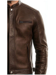Adam Leather Brown Jacket - Men Leather Jacket Brown