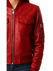 Freya Women's Red Leather Jacket