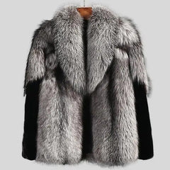 2022 New Men's Winter Grey Shearling Short Faux Fur Mink Jacket Coat