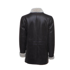 Jozefs 3/4 Length Brown Shearling Buttoned Coat