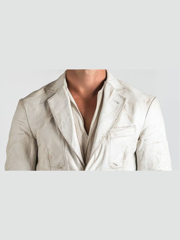 Adan White Leather Blazer – Men's Premium White Leather Jacket