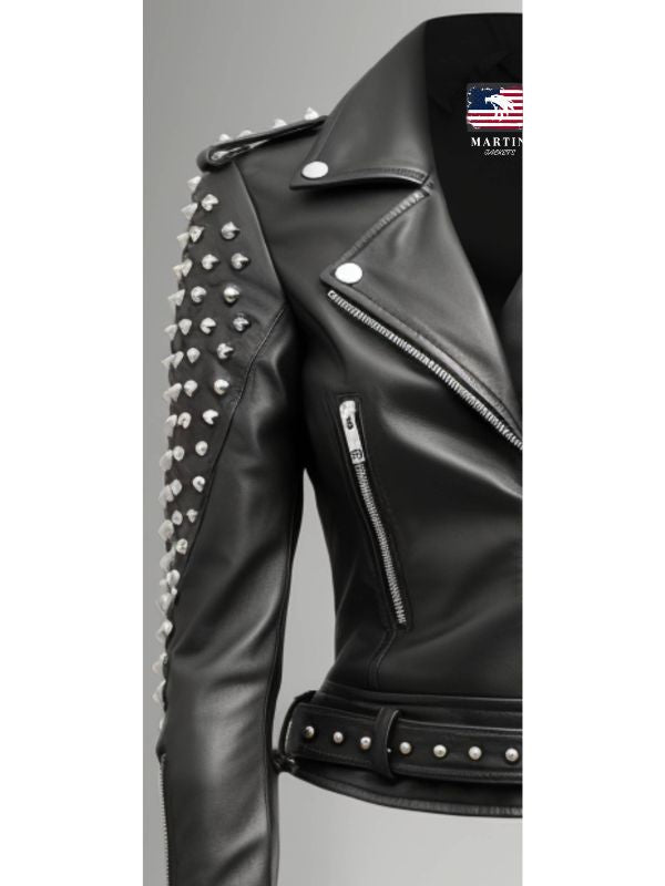 Anastasia Black Biker Women Leather Jacket