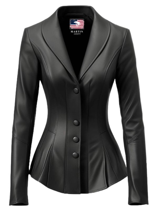 Black Rebel Women's Black Leather Jacket Blazer