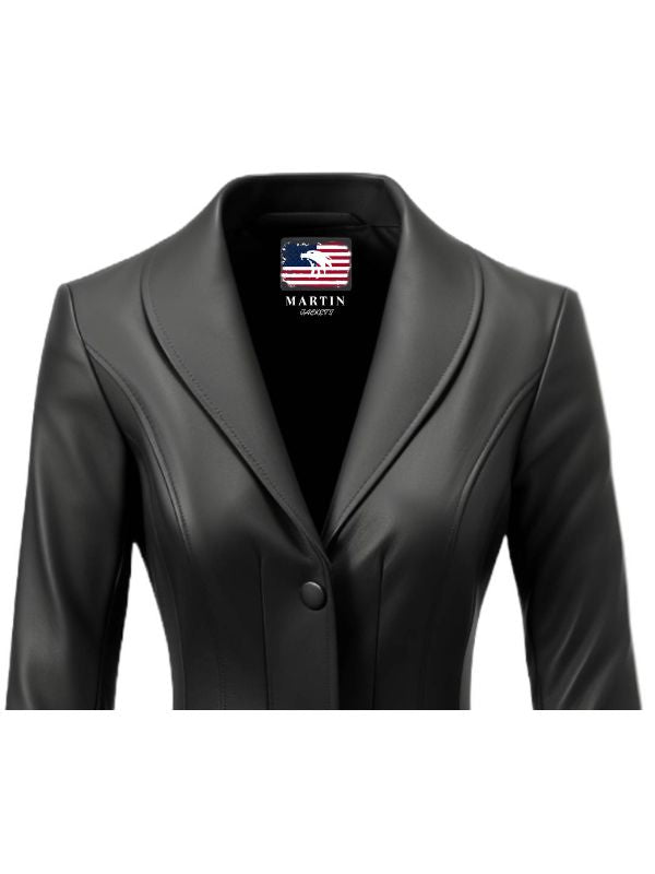 Black Rebel Women's Black Leather Jacket Blazer