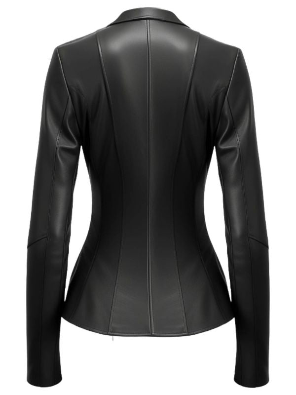 Black Rebel Women's Black Leather Jacket Blazer
