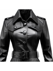 Black Leather Trench Coat – Timeless Style &amp; Modern Elegance