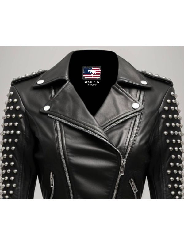 Cressida Black Leather Biker Jacket – Women's Real Leather Jacket