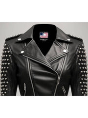 Cressida Black Leather Biker Jacket – Women's Real Leather Jacket