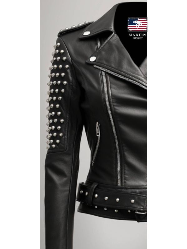 Cressida Black Leather Biker Jacket – Women's Real Leather Jacket