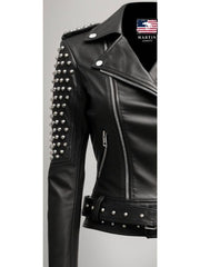Cressida Black Leather Biker Jacket – Women's Real Leather Jacket