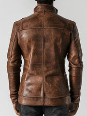 Daniel Distressed Brown Leather Blazer