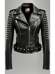 Daphne Black Women Biker Leather Jacket