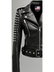 Daphne Black Women Biker Leather Jacket