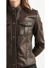 Elsie Leather Brown Jacket – Women's Classic Leather Outerwear