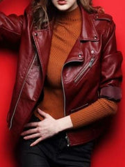 Erica Red Leather Jacket