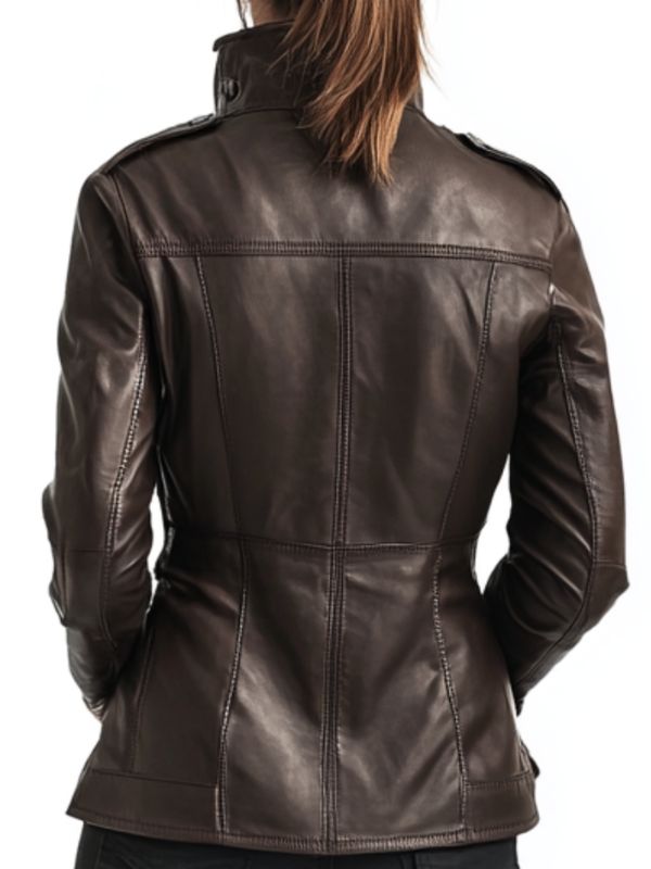 Evelyn Leather Brown Jacket – Women's Leather Jacket in Brown