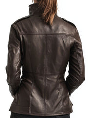 Evelyn Leather Brown Jacket – Women's Leather Jacket in Brown