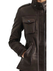Evelyn Leather Brown Jacket – Women's Leather Jacket in Brown