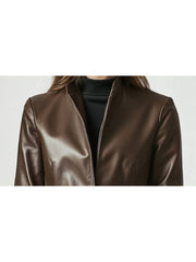 Evie Leather Brown Jacket - Women Leather Jacket Brown