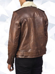 Furton Brown Leather Biker Jacket