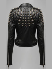 Gemma Black Biker Leather Jacket