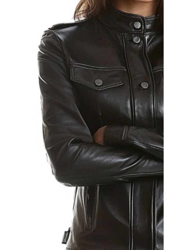 Isabella Women's Black Leather Jacket