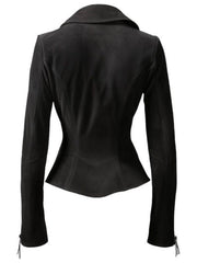 Ixchel Black Women Suede Leather Jacket